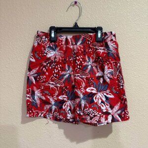 Columbia Red Tropical Palm Tree Swim Shorts boys 8
